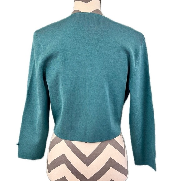 NWT - Ann Taylor Silk Blend Teal Open Cardigan - Size L - Picture 3 of 6